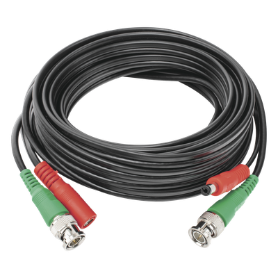 Cable Coaxial Armado con Conector BNC (Video) y Alimentación / Longitud de 5 mts /, Optimizado para Cámaras 4K / Uso en