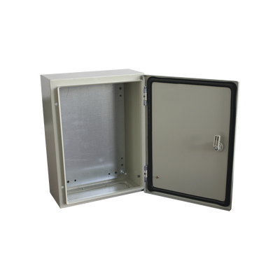 Gabinete de Acero IP66 Uso en Intemperie (300 x 400 x 200 mm) con Placa Trasera Interior y Compuerta Inferior Atornillab