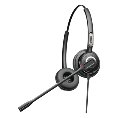Diadema binaudal (duo) con tecnología antishock para teléfonos IP FANVIL y Polycom con micrófono de cancelación de ruido