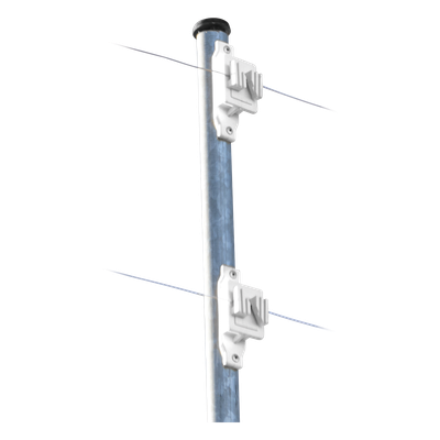Aislador de Paso Blanco reforzado para cercos eléctricos, resistente al clima extremoso