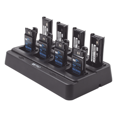 Cargador de Baterías / Doble Química Ni-MH y Li-Ion / 8 Cavidades / Fuente 100-240 VAC / Salida 15V 8A / Carga Rápida /