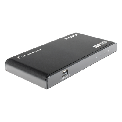 Divisor (Splitter) HDMI 4K de 1 Entrada a 4 Salidas (Simultaneas) / Soporta 4K×2K / Soporta 4 equipos con conexión en Ca