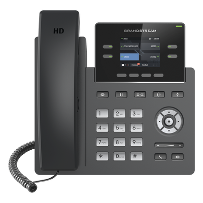 Teléfono IP Grado Operador, 4 líneas SIP con 2 cuentas, pantalla a color 2.4″, codec Opus, IPV4/IPV6 con gestión en la n