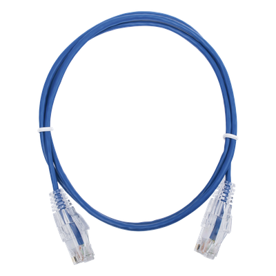 Cable de Parcheo Slim UTP Cat6 – 1 metro, Azul, Diámetro Reducido (28 AWG)