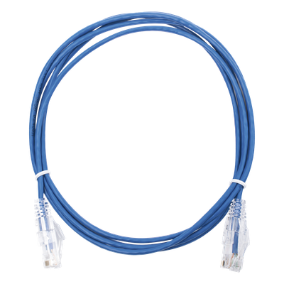 Cable de Parcheo Slim UTP Cat6 - 2 m Azul Diámetro Reducido (28 AWG)