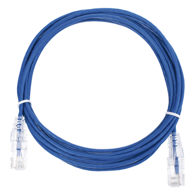 Cable de Parcheo Slim UTP Cat6 - 3 m Azul Diámetro Reducido (28 AWG)
