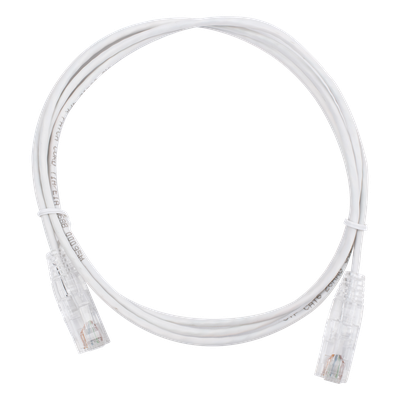 Cable de Parcheo Slim UTP Cat6 – 1.5 m Blanco Diámetro Reducido (28 AWG)