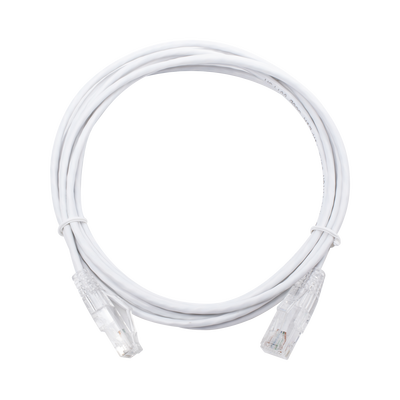 Cable de Parcheo Slim UTP Cat6 – 3 m Blanco Diámetro Reducido (28 AWG)