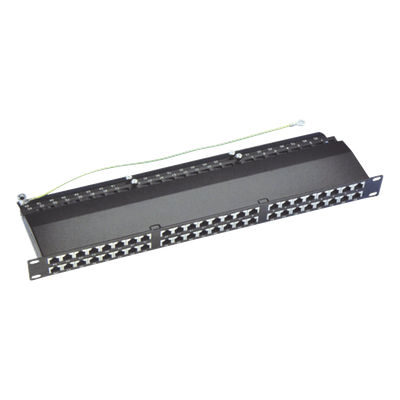 Panel de parcheo de impacto (110) blindado de 48 puertos Cat6A