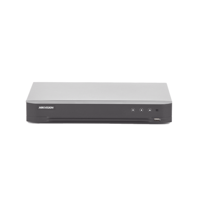 (ACUSENSE / Evita Falsas Alarmas) DVR 4 Megapixel / 4 Canales TURBOHD + 2 Canales IP / 1 Bahía de Disco Duro / 1 Canal d