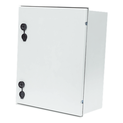 Gabinete de Poliéster IP65 Uso en Intemperie (400 x 500 x 200 mm) con Placa Trasera Interior (Incluye Chapa y Llave).