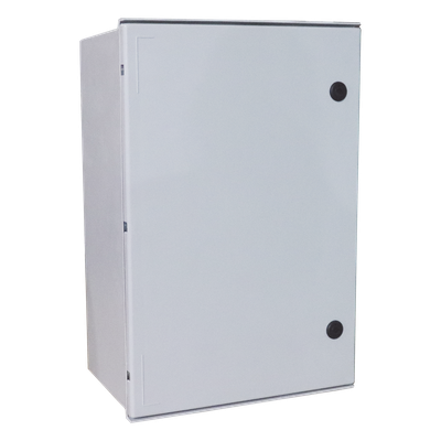 Gabinete de Poliéster IP65 Uso en Intemperie (600 x 800 x 300 mm) con Placa Trasera Interior (Incluye Chapa y Llave).