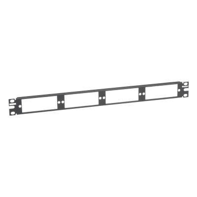 Patch Panel de Fibra Óptica, Para 4 Placas Acopladras FAP o FMP, Color Negro, 1UR