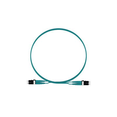 Jumper de Fibra Optica Multimodo 50/125 OM4, LC-LC Duplex, LSZH, Color Aqua, 1 Metro