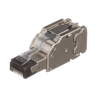 Plug RJ45 Blindado, Instalación Recta, Terminación en Campo Certificable, Compatible con Cat5e, Cat6 y Cat6A, Color Plat