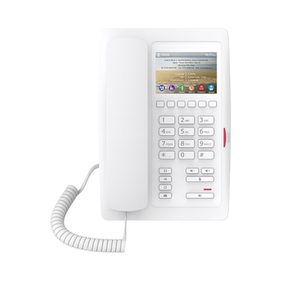 (H5 Color Blanco)Teléfono para Hotelería, profesional de gama alta con pantalla LCD de 3.5 pulgadas a color, 6 teclas pr
