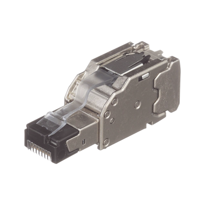 Plug RJ45 Blindado, Instalación Recta, Terminación en Campo Certificable, Compatible con Cat5e, Cat6 y Cat6A, Color Plat