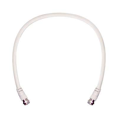 Jumper Coaxial con Cable Tipo RG-6 en Color Blanco de 60.96 centímetros de Longitud y Conectores F Macho en Ambos Extrem
