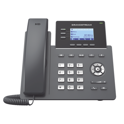 Teléfono IP Grado Operador, 3 líneas SIP con 6 cuentas, puertos Gigabit PoE, codec Opus, IPV4/IPV6 con gestión en la nub