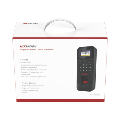 Kit de Control de Acceso TODO INCLUIDO con Lector de Huellas y Tarjetas compatible con App HIKConnect / Incluye Electroi