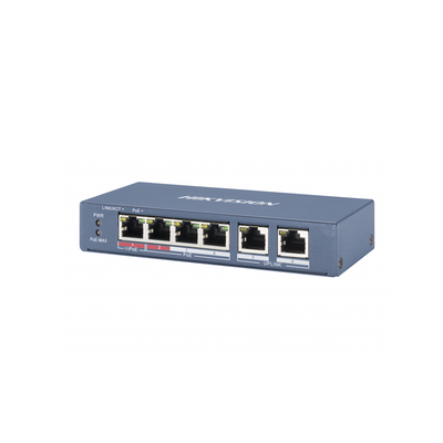 Switch PoE+ / No Administrable / 4 Puertos 10/100 Mbps PoE+ (hasta 300 m) + 2 Puertos 10/100 Mbps Uplink / 35 W