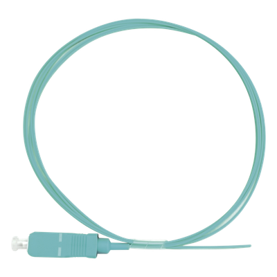 Pigtail de Fibra Óptica Simplex SC, PVC, OM3 50/125, Aqua, 1 metro
