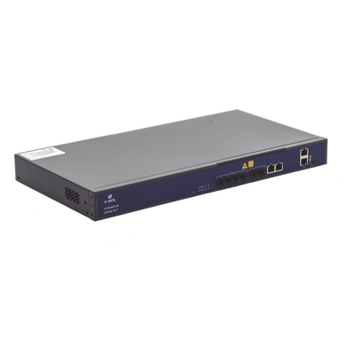 OLT de 4 puertos GPON con 4 puertos Uplink (2 puertos Gigabit Ethernet + 2 puertos Gigabit Ethernet SFP) , hasta 512 ONU