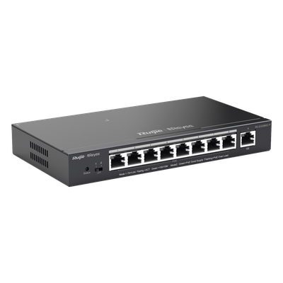 Switch PoE gigabit inteligente con 9 puertos gigabit, 8 puertos PoE+ hasta 120W, reconocimiento de cámaras IP, valor úni