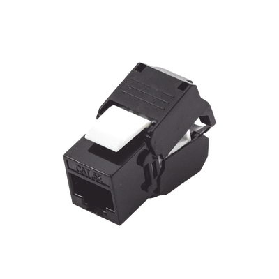 Módulo Jack Keystone Cat5e (toolless), con terminación en ángulo 180 º Color Negro, Compatible con Faceplate y Patchpane