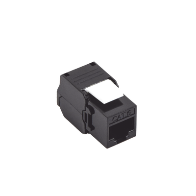 Módulo Jack Keystone Cat6 (toolless), con terminación en ángulo 180 º Color Negro, Compatible con Faceplate y Patchpanel