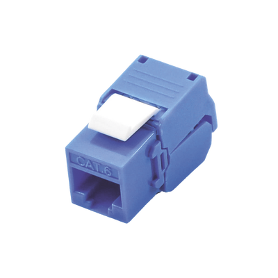 Módulo Jack Keystone Cat6 (toolless), con terminación en ángulo 180 º Color Azul, Compatible con Faceplate y Patchpanel