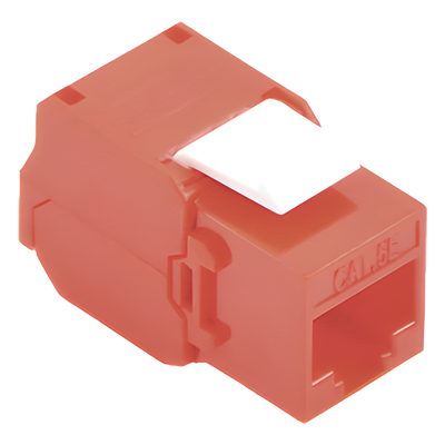Módulo Jack Keystone Cat6 (toolless), con terminación en ángulo 180 º Color Rojo, Compatible con Faceplate y Patchpanel