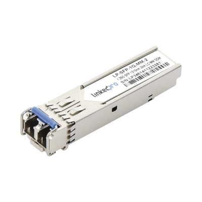 Transceptor Óptico SFP (Mini-Gbic) / Multimodo 1310 nm / 1.25 Gbps / 1000BASE-SX / Conectores LC/UPC Dúplex / DDM / Hast