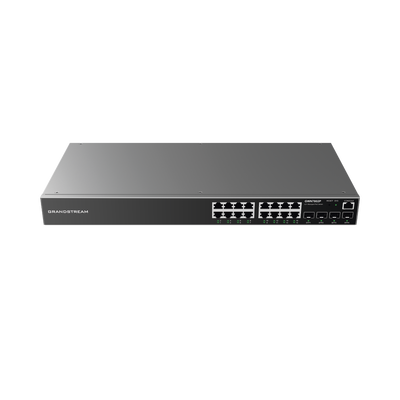 Switch Gigabit PoE+ Administrable / 16 puertos 10/100/1000 Mbps + 4 Puertos SFP Uplink / Hasta 240W / Compatible con GWN