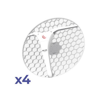 (LHG XL 5 ac 4 Pack) CPE y PtP en 5GHz 802.11 a/n/ac con Antena de Rejilla de 27dBi. «Ahora con Más Velocidad y Mayor Di