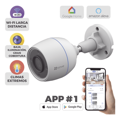 Bala WiFi / 3 Megapixel / Detección humana / Micrófono Integrado / Micro SD / Excelente Vision Nocturna B/N IR 30 Metros