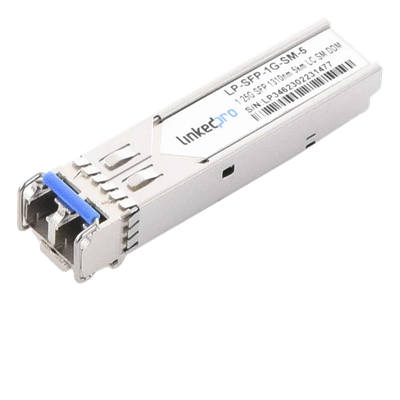 Transceptor SFP (Mini-Gbic) / Monomodo / 1.25 Gbps de velocidad / Conectores LC Dúplex / Hasta 5 km de Distancia