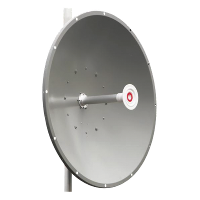 Antena direccional de 3 ft, 5.9 a 7.1 GHz, Ganancia 34 dBi, Conectores RP SMA (sma hembra inverso), Polarización doble,