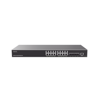 Switch Capa 3 Gigabit PoE+ Administrable / 16 puertos 10/100/1000 Mbps + 4 Puertos SFP+ 10G Uplink / Hasta 240W / Compat