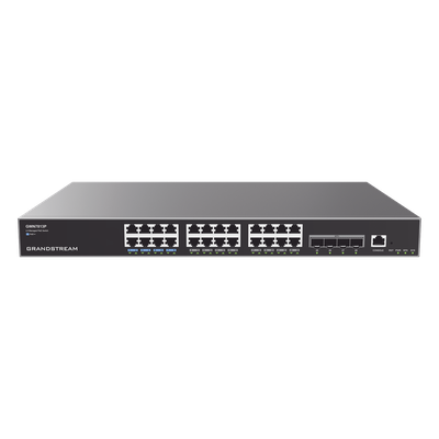 Switch Capa 3 Gigabit PoE+ Administrable / 24 puertos 10/100/1000 Mbps + 4 Puertos SFP+ 10G Uplink / Hasta 360W / Compat