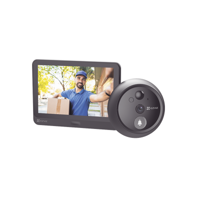 Videoportero Con Mirilla y Pantalla Wi-Fi de Batería Recargable / Para Instalarse en Puerta / Cámara 1080P / IR 3Mts / B
