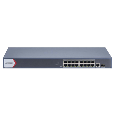 Switches De 16 Puertos PoE Gigabit y 1 Puertos De Fibra Óptica Gigabit. 16 Canales IP / Estándar IEEE 802.3at/af
