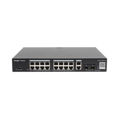 Switch PoE L2 Administrable en la Nube de 20 Puertos Gigabit, 16 PoE+, 2 Puertos RJ45 Gigabit, 2 Puertos SFP, 250W, Reco