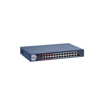 Switch PoE / 24 × 10/100 Mbps IEEE 802.3af/at / 1 Puerto Gigabit RJ45