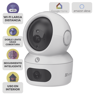 Cámra PT WiFi 2K Dual / Audio de Dos Vías / Detección Humana / Visión a Color / Micro SD hasta 512GB / Interior