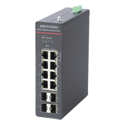 Switch Industrial No Administrable Gigabit / 6 Puertos Gigabit PoE+ (30 W) + 2 Puertos Gigabit PoE++ (60 W) / 2 Puertos