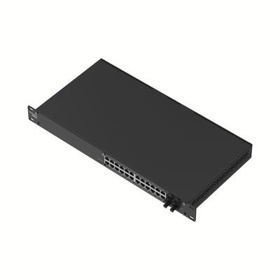 Switch Industrial Gestionado L2+, 24 Puertos Gigabit PoE+, 4 Puertos SFP, 300W PoE Budget, Rack 19″, IP30, TSWOS