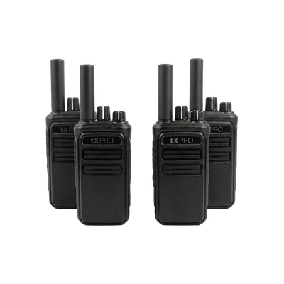 Kit de Radios Analogos 2W UHF 400-470 MHz / 16 Canales / 8 Canales Preconfigurados / Incluye 4 Radios
