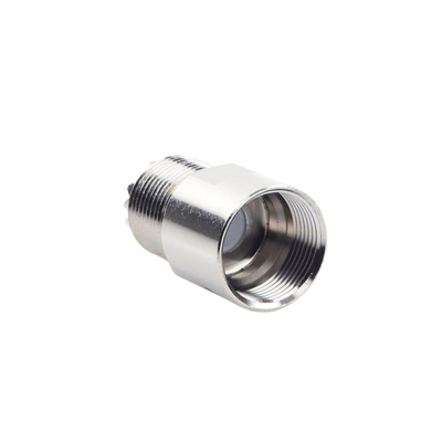Conector UHF Hembra (SO-239) en Línea de Rosca para RG-8/U, 9913, LMR-400, Níquel/ Plata/ Teflón.