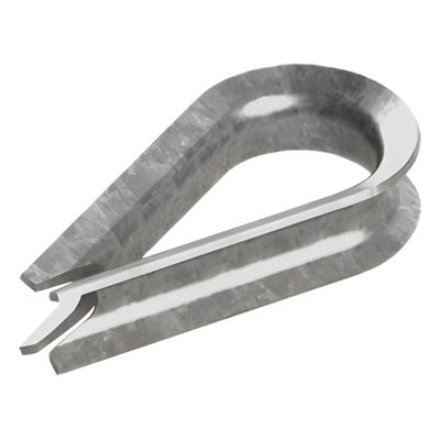 Guardacabo/Cuello/Rozadera para cable de 3/16″. Fabricado de Acero Acabado Galvanizado